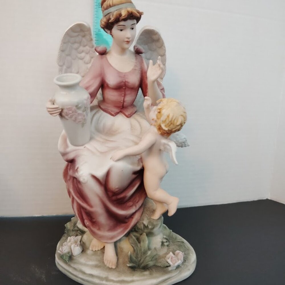 Grandeur Noel Hand Painted Porcelain Angel and Cherub Easter Christmas Holidays